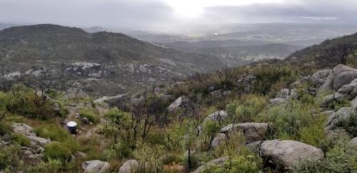 2. Climbing away from camp, before the heavy rains.